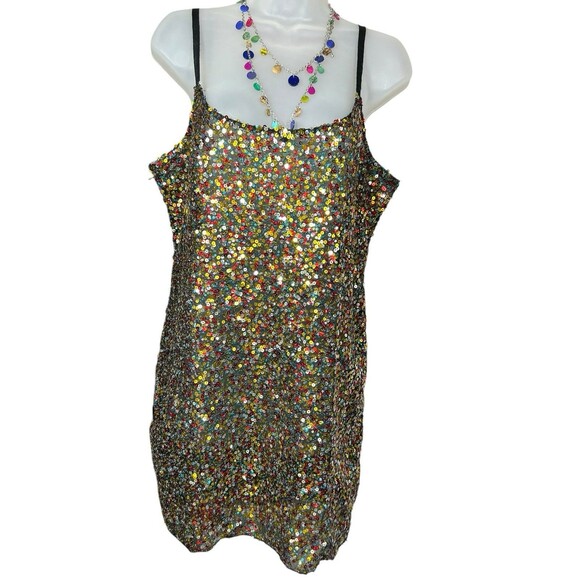 Intimately Free People Women’s Multi Sequin Festival Mini Dress Size Large - Picture 1 of 10